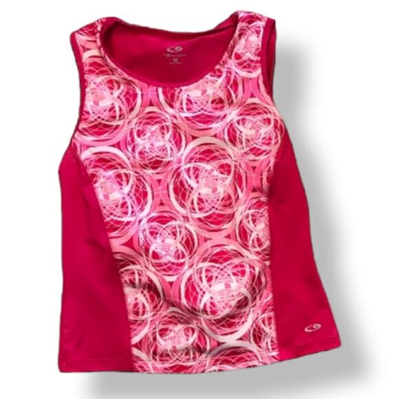 Champion C9 Womens Tank Top Size Medium Pink White Graphic Running Activewear - Picture 3 of 7